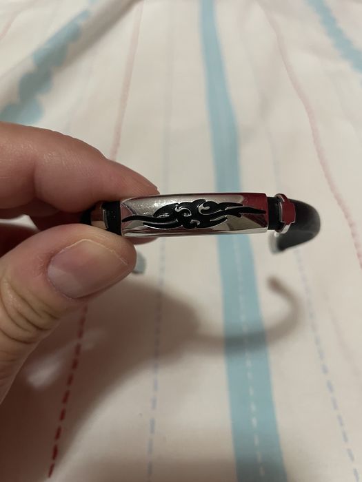 Pulseira de aço e borracha