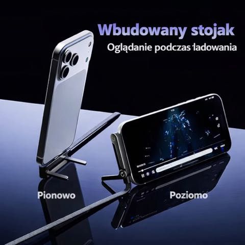 Kabel USB-C PD ze stojakiem na telefon | 1,5 m |