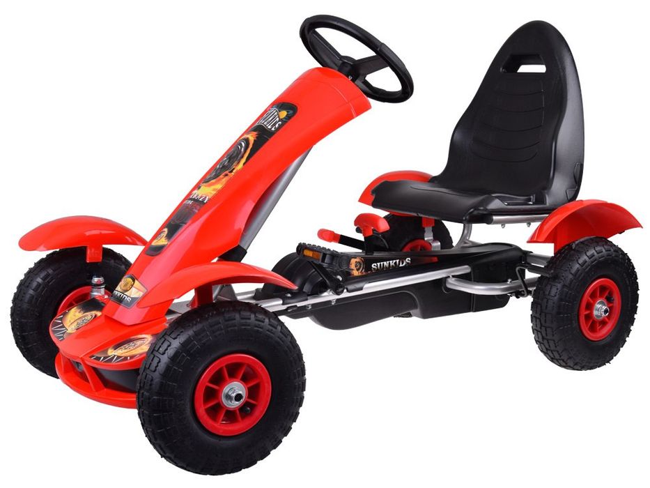 Sportowy Gokart zielony na pedały pompowane koła SP0209