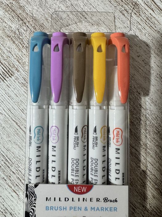 Marcadores Zebra Mildliner 2 Pontas Brush