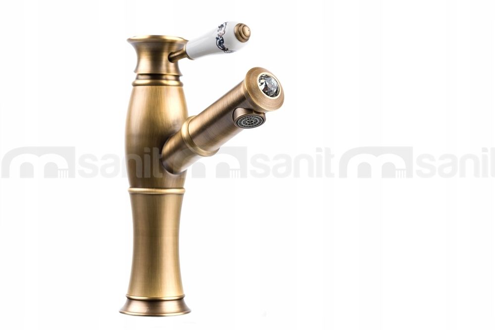 RETRO bateria umywalkowa wannowa stare złoto