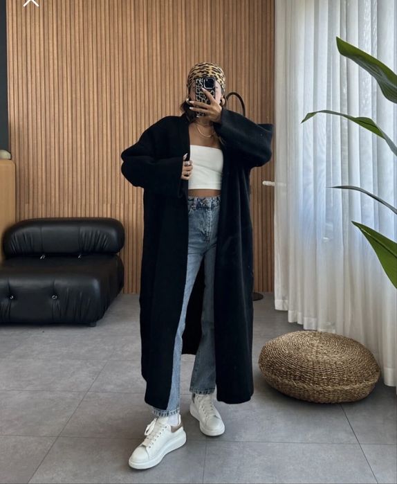 Кардиган теплый черный