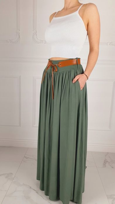 Zwiewna Długa Spódnica Maxi Do Kostek Boho Damska