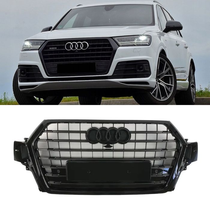 Решітка радіатора Audi Q7 SQ7 4M 2015-2019 S-line чорний глянець
