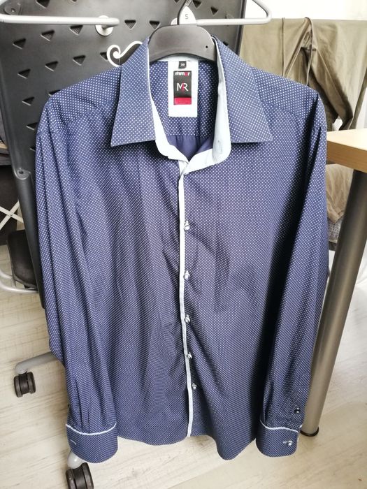 Koszula męska 39, 176-182, slim fit bawełna guziki