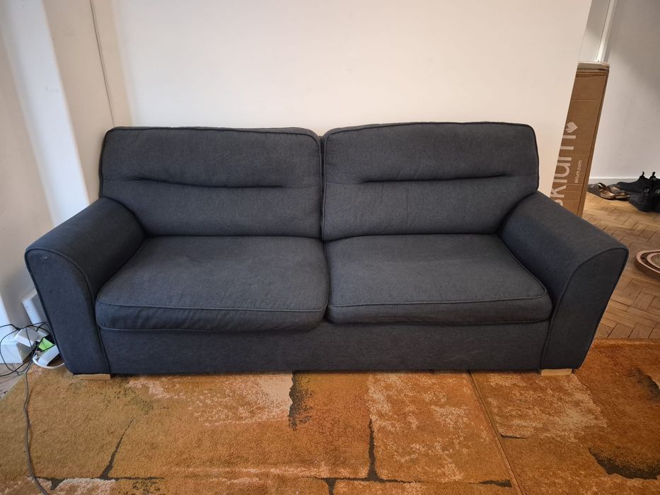 Sofá cama modelo italiano azul marinho (cama casal padrão)
