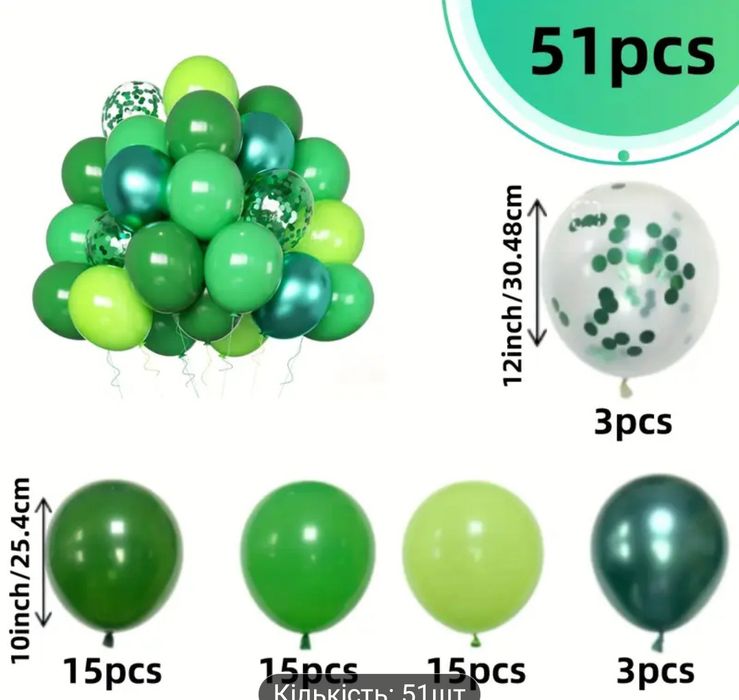 Набір повітряних кульок та цифра 8