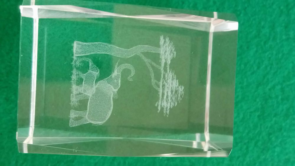 Kryształ 3D grawer w środku Słoniki przycisk do papieru, prezent