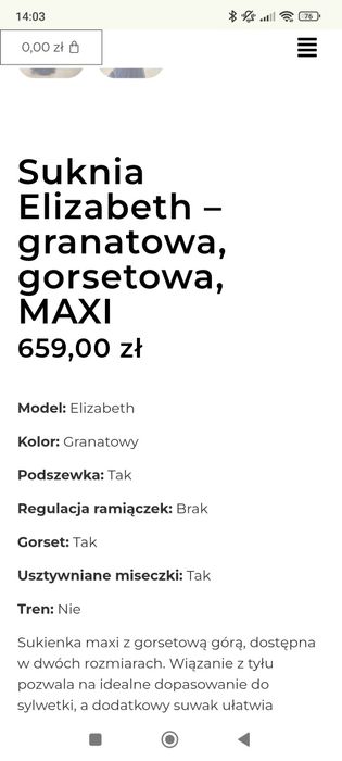 Sukienka granatowa wieczorowa