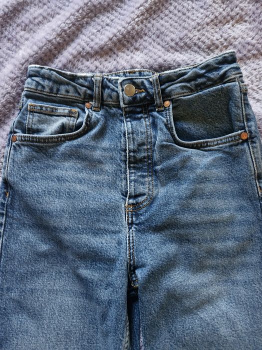 Jeansy dzwony wysoki stan looong XS