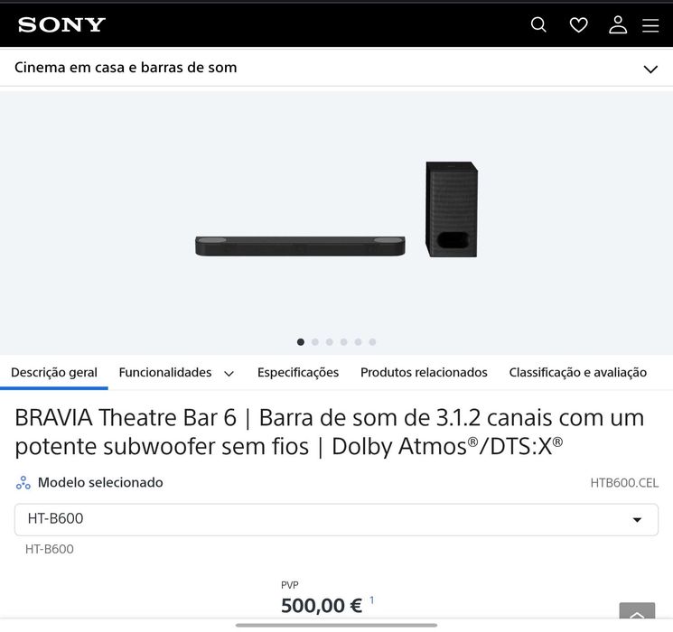 Pack Home Cinema Sony: Smart TV 55" BRAVIA 3 modelo K-55S35B.CEI + Barra de Som 3.1.2 BRAVIA Theatre Bar 6