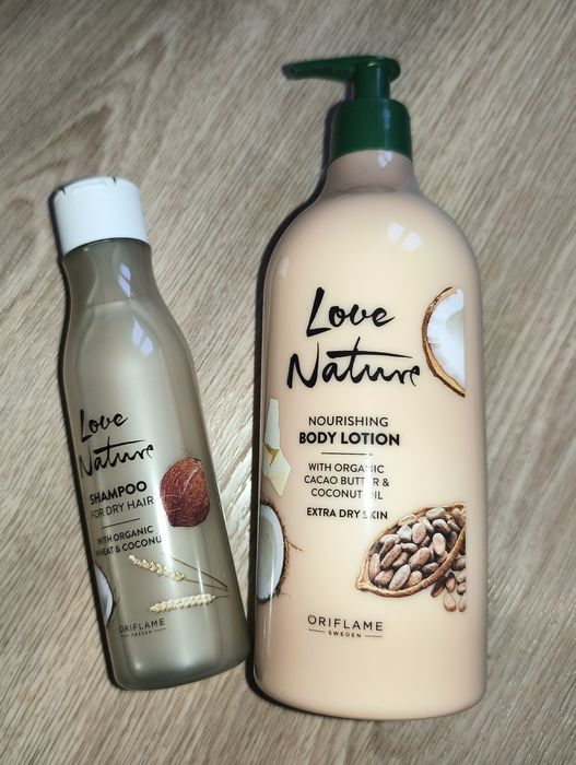 Kremowy balsam do ciała+szampon do suchej skòry i włosów Love Nature O
