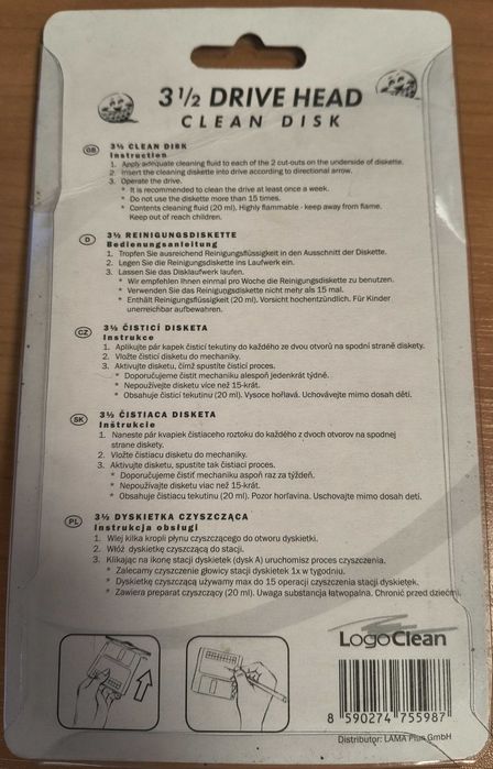 Dyskietka 3,5 cala czyszcząca do napędu Logo
