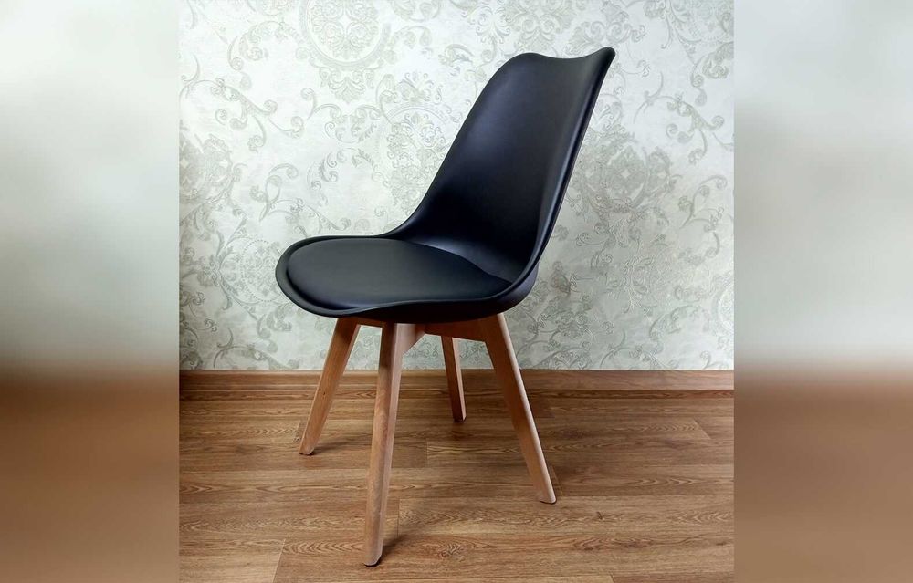 Кресло черное кухонное / Міцне крісло для кухні, стільці обідні