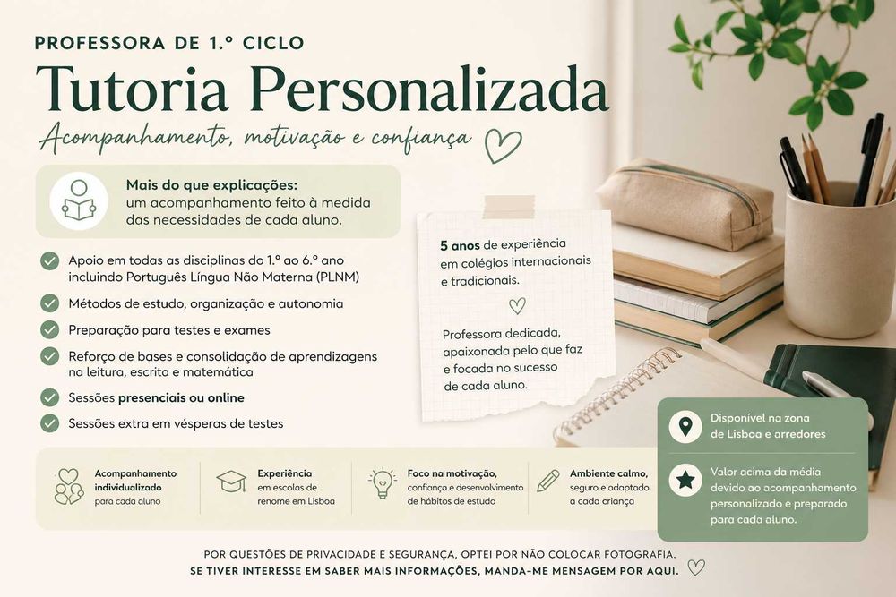 Mais do que Explicações - Acompanhamento Escolar Personalizado | 1.º ao 6.º Ano Matemática, Português - Todas as disciplinas e PLNM