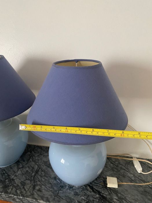 Two vintage blue table lamps506695583563130883
