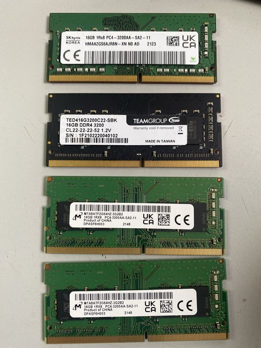 Оперативна пам'ять ноутбучна ОЗУ RAM Memory SO-DIMM DDR4 3200 8-16-32