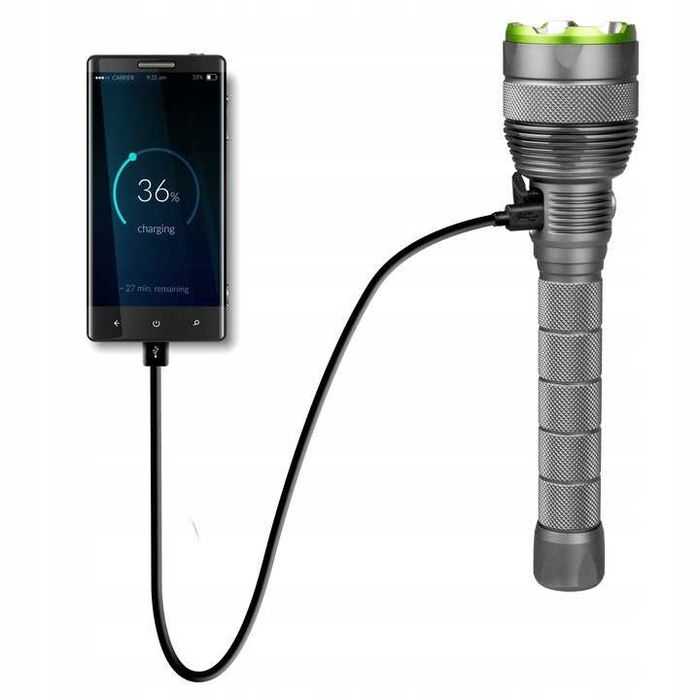 LATARKA LED taktyczna akumulator wodoodporna 10000 lm ZOOM taktyczna