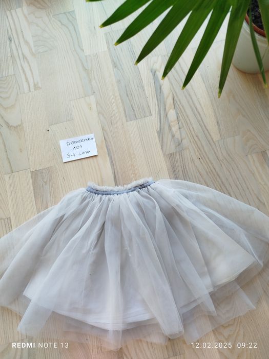Romantyczna tiulowa spódnica mgiełka wróżka bal karnawałowy szara Zara