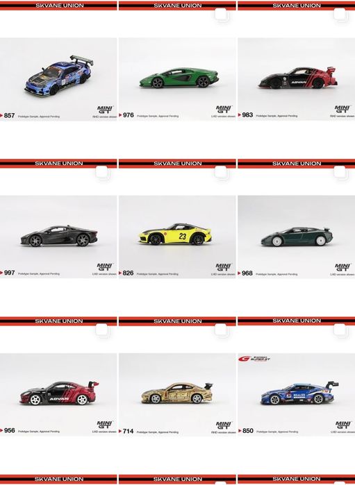 Моделі MiniGT Mercedes, BMW, Nissan, Porsche в масштабі 1/64