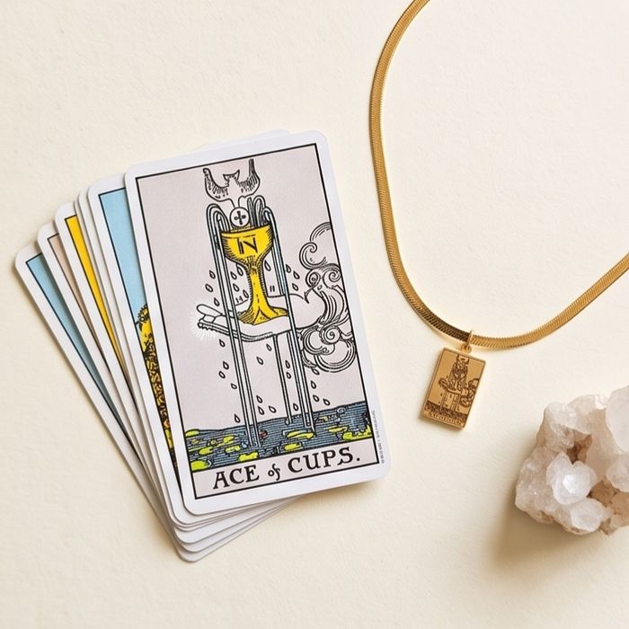 Colar Tarot "Ás de Copas" aço inoxidável