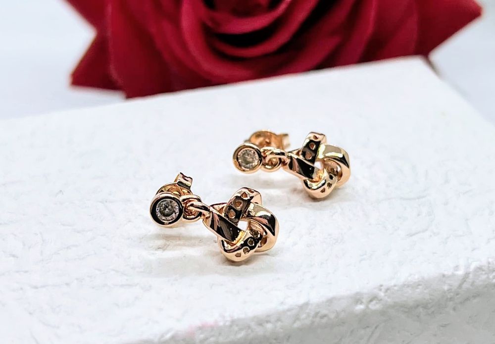 Kolczyki sztyfty rose gold cyrkonia ALE MET