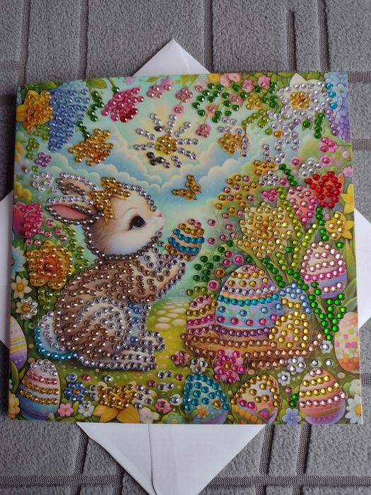 Kartka świąteczna wielkanocna - diamond painting