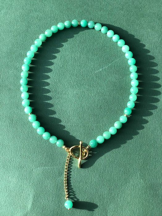 Витончене намисто з зеленого авантюрину "М’ятна свіжість"