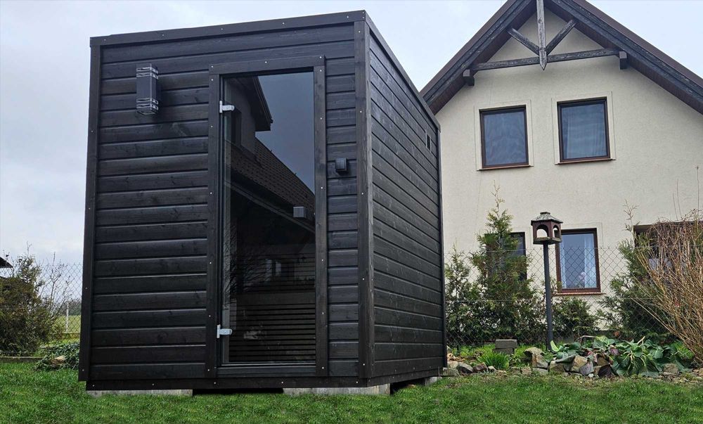 Nowoczesna Sauna Ogrodowa - Czarna - Block S