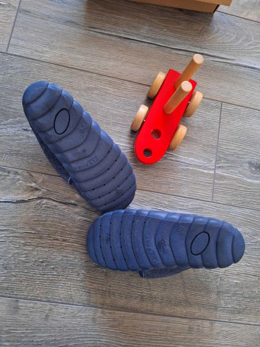 kapcie filcowe z misiem na rzep-dla dzieci- wysokie-lamino