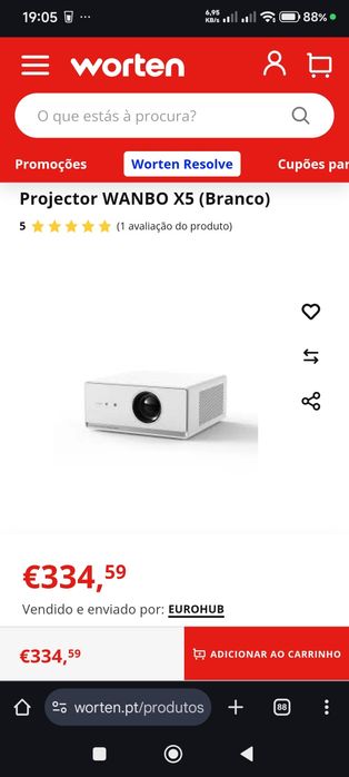 Projector wambo X5 com garantia de cerca de 1 ano e meio