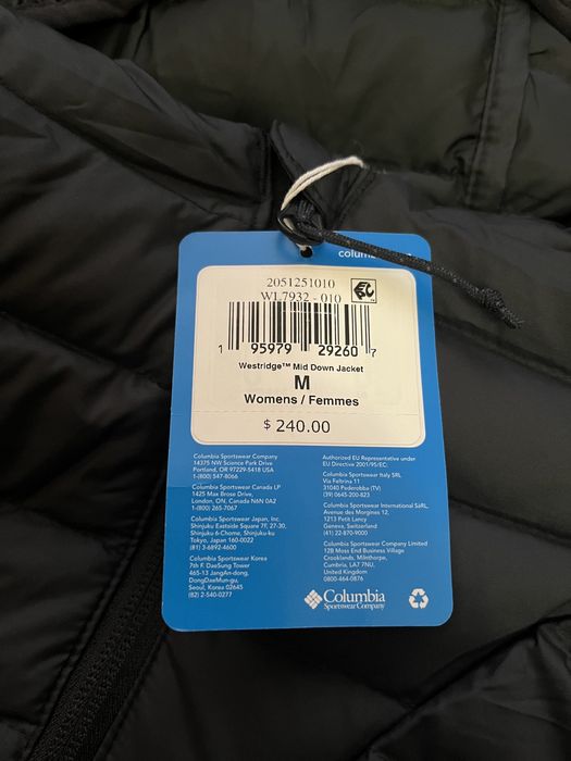 Нова жіноча подовжена пухова куртка Columbia