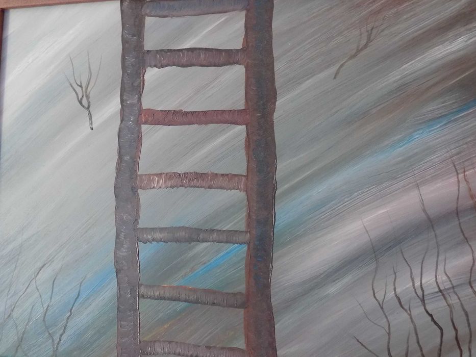 Obraz olejny pt. „Drabina do nikąd”