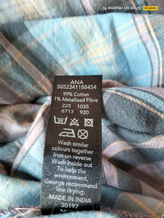 Tunika w kratkę z bawełny; George; rozmiar L