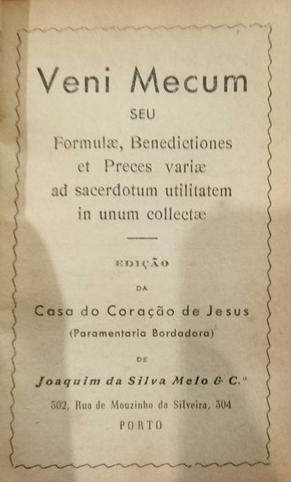 Veni Mecum, Formulas, Blessings and Various Prayers for Priests
