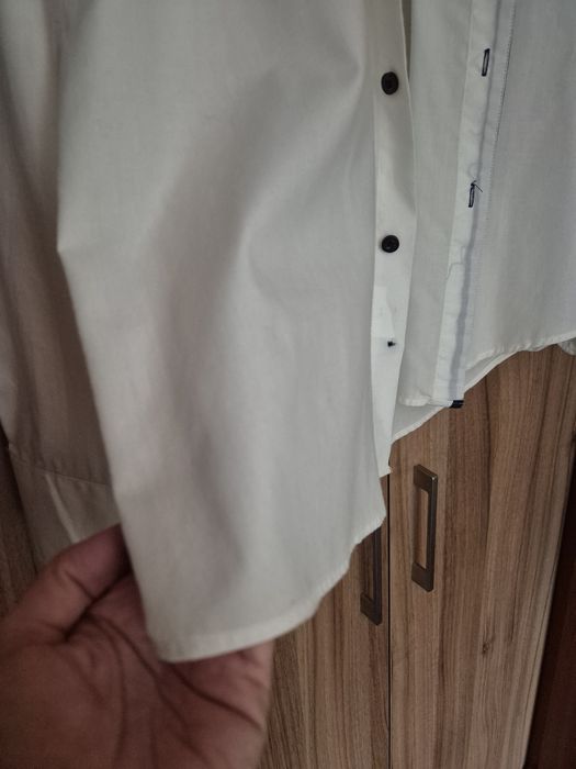 Koszula męska długi rękaw kremowa