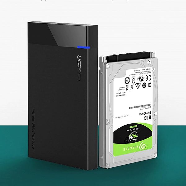 Ugreen adapter obudowa kieszeń na dysk SATA 2.5'' USB 3.0 czarny (US22