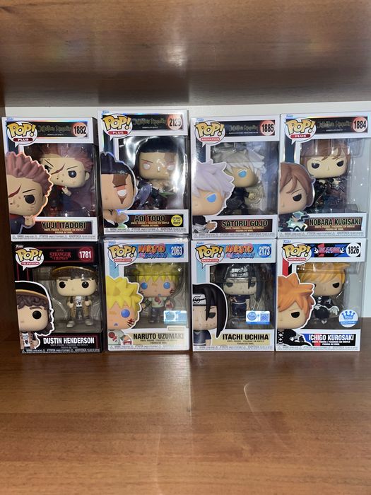 Funko Pop фігурки, Naruto, Jujutsu Kaisen, Stranger Things, Bleach