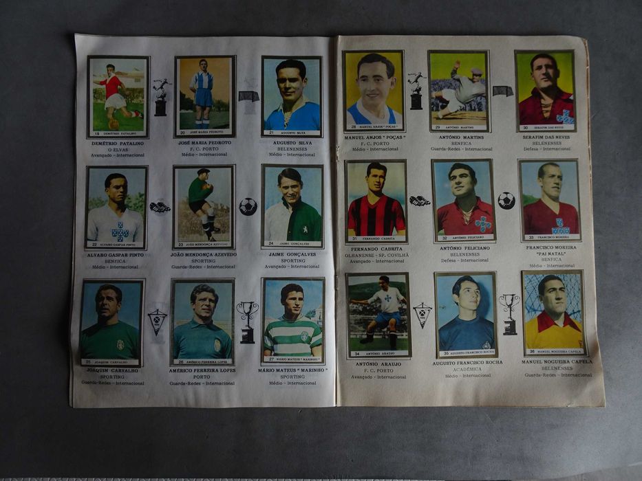 Caderneta cromos Ídolos do Passado (faltam 14 cromos)
