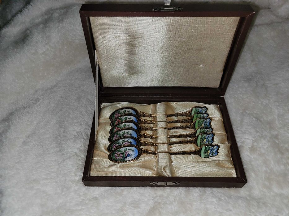 Łyżeczki emaliowane Ptaszki/ kolekcjonerskie