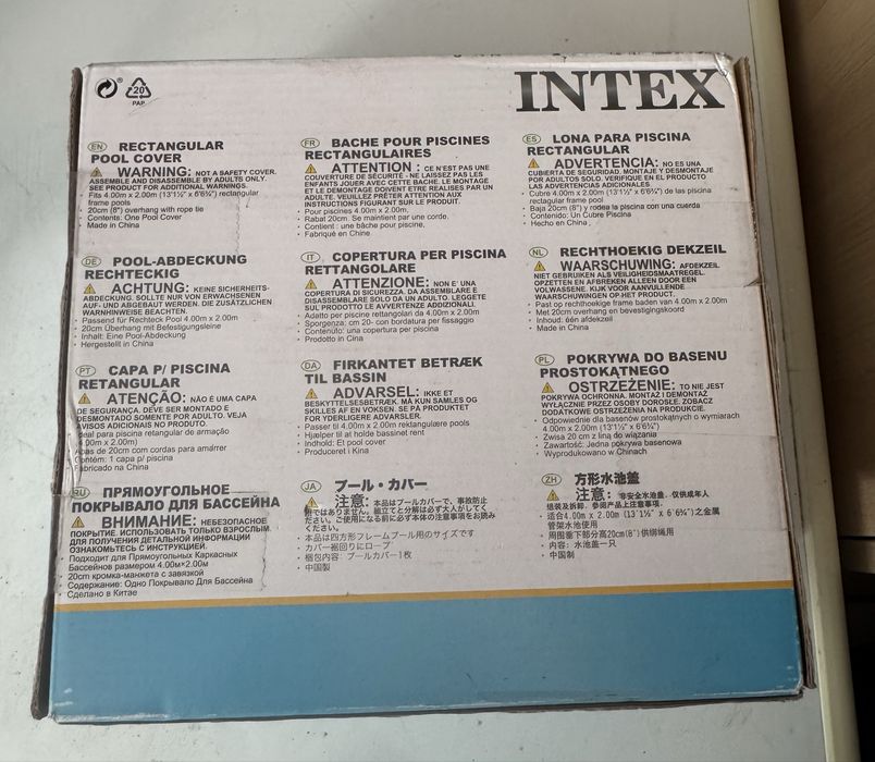 Capa para piscina Intex