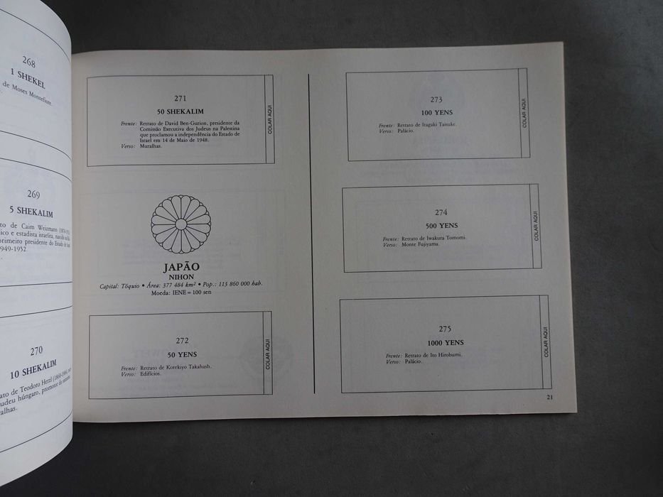 Caderneta de cromos vazia Notas de todo o mundo - Volume II - Ásia ..