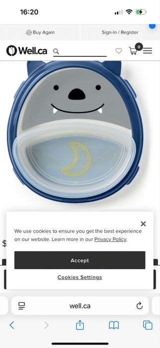 Тарілка тренувальна Skip Hop Zoo Smart Serve Plate & Bowl Bat кажан