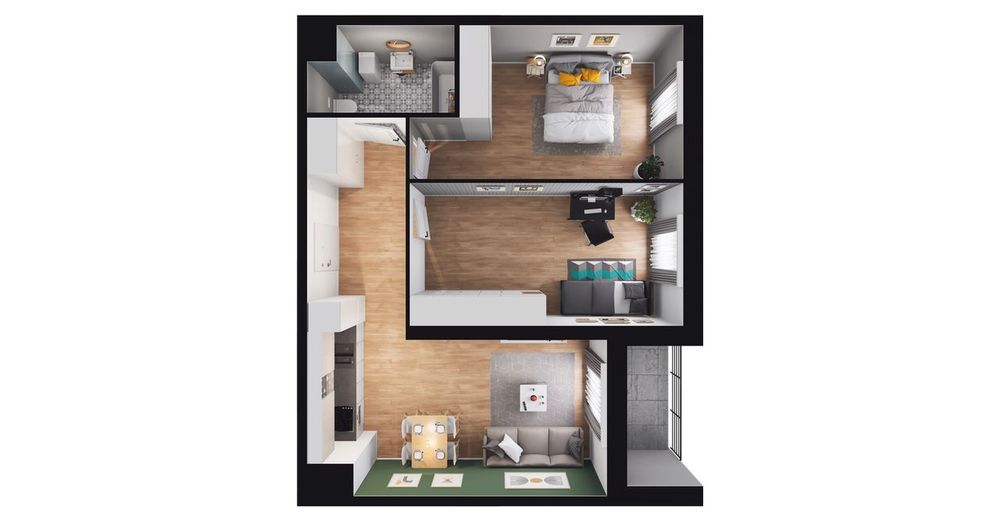 3-pokojowe mieszkanie 58m2 + loggia