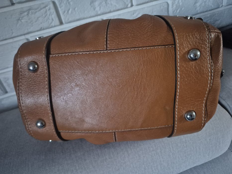 Karen Millen torebka skóra naturalna karmelowy brąz