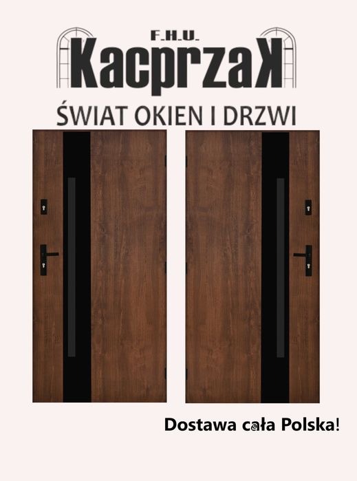 Drzwi KACPRZAK 90x200 Drzwi Zewnętrzne MARS 01 Orzech Lider OLX