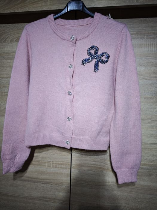 Nowy sweter zapinany różowy Rosella roz M-L
