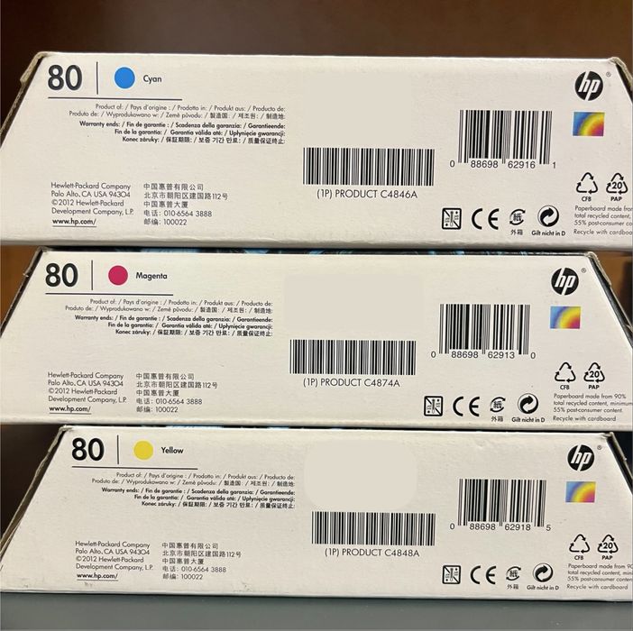 Tinteiros HP80 NOVOS