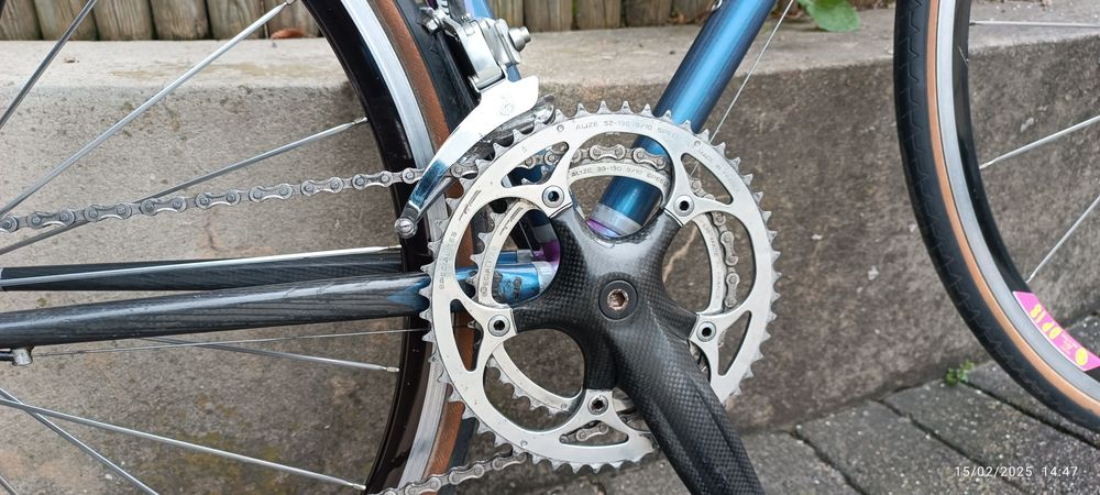 Bicicleta antiga Francesco Moser de carbono