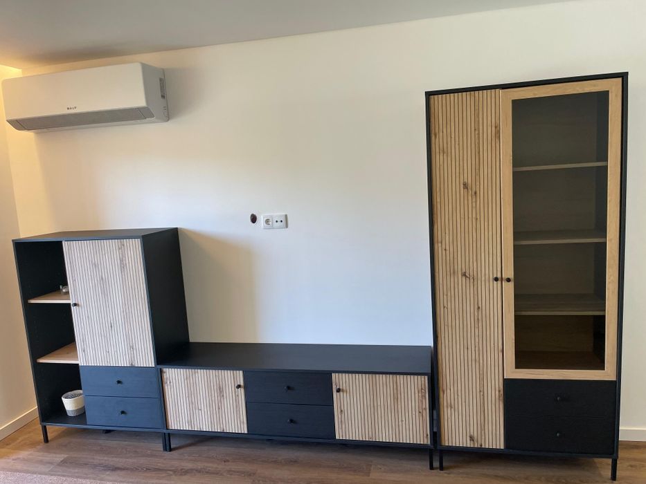 Pack sala de estar Carvalho e Preto mate 
Elemento bar: L80 x P40 x A